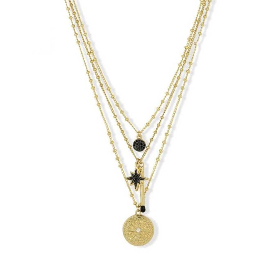 Accessories Ashiana Necklaces | Tempest Necklace - Gold & Black