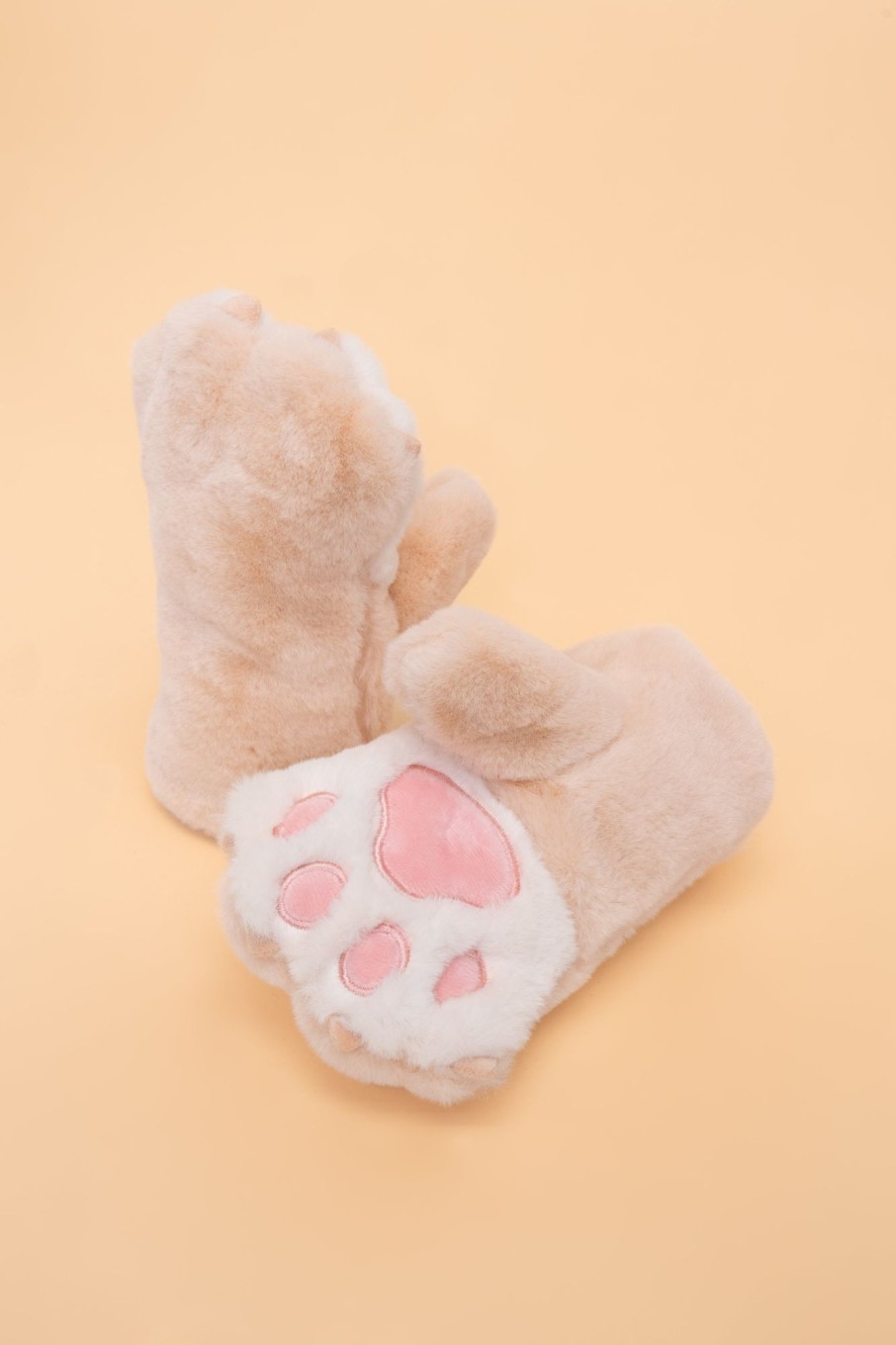 Kids Powder | Kids Fluffy Mittens - Bear Paw Cream