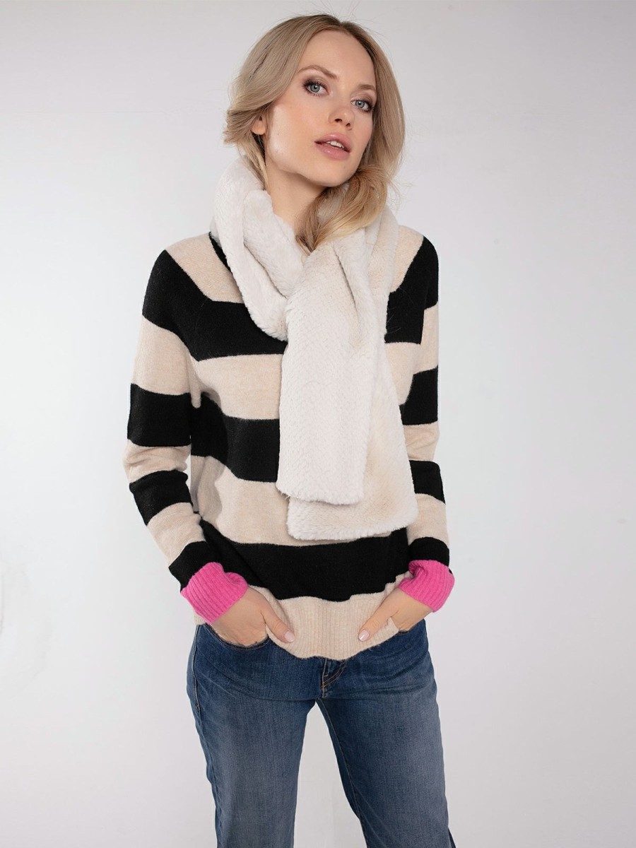 Accessories NOOKI DESIGN | Lexington Slot Through Faux Fur Scarf-Cream