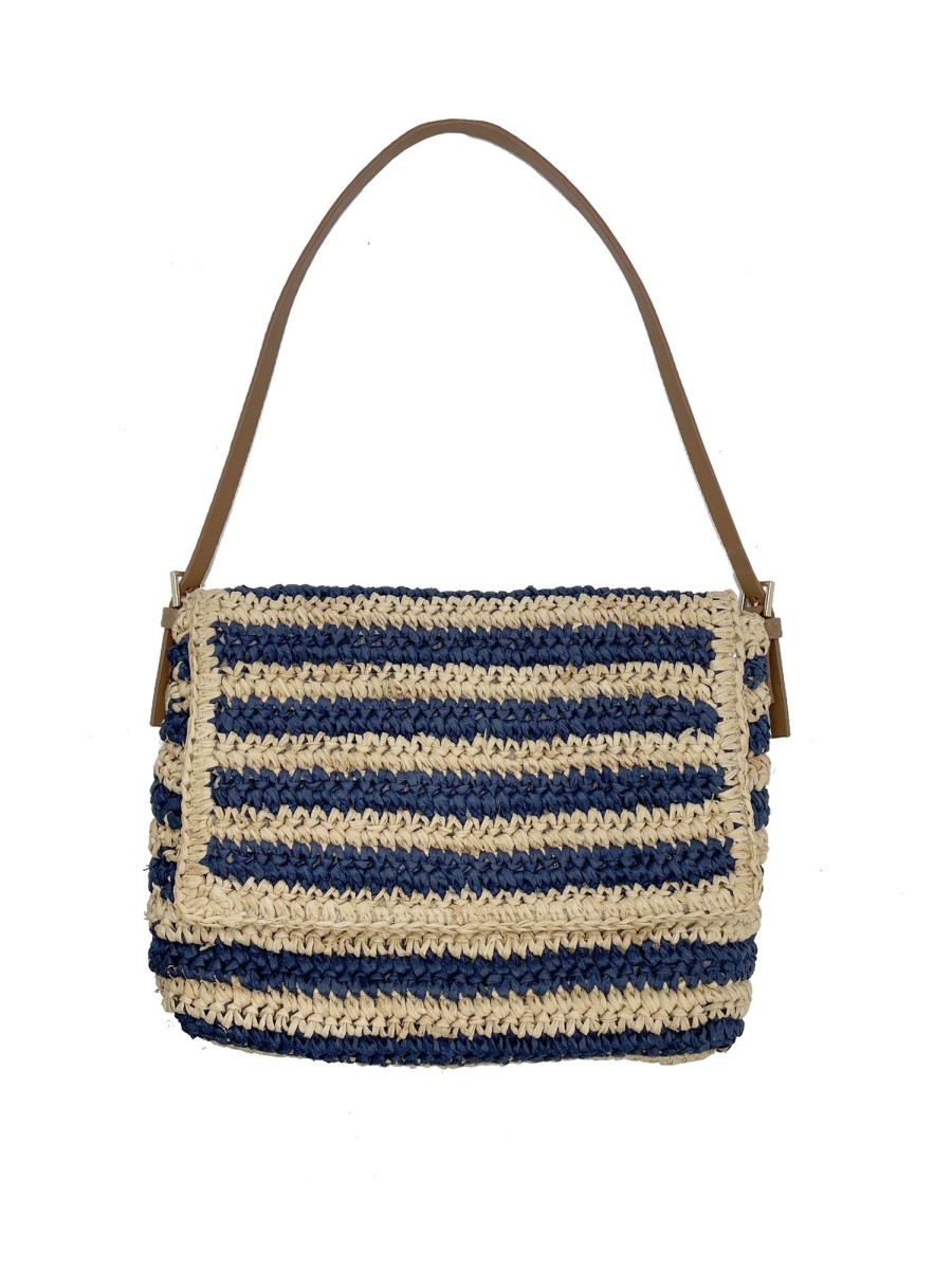 Accessories NOOKI DESIGN | Bella Crochet Stripe Bag-Navy