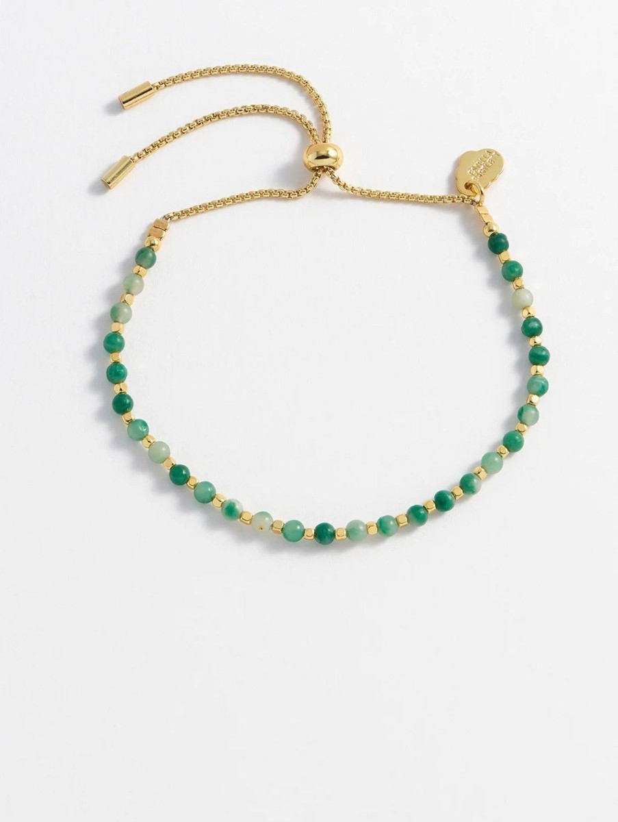 Accessories Estella Bartlett Bracelets | Gemstone Amelia Bracelet - Gold Plated | Green Quartz