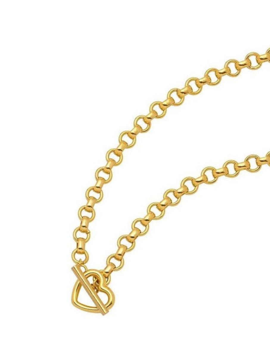 Accessories Estella Bartlett Necklaces | Heart T-Bar Link Chain Necklace