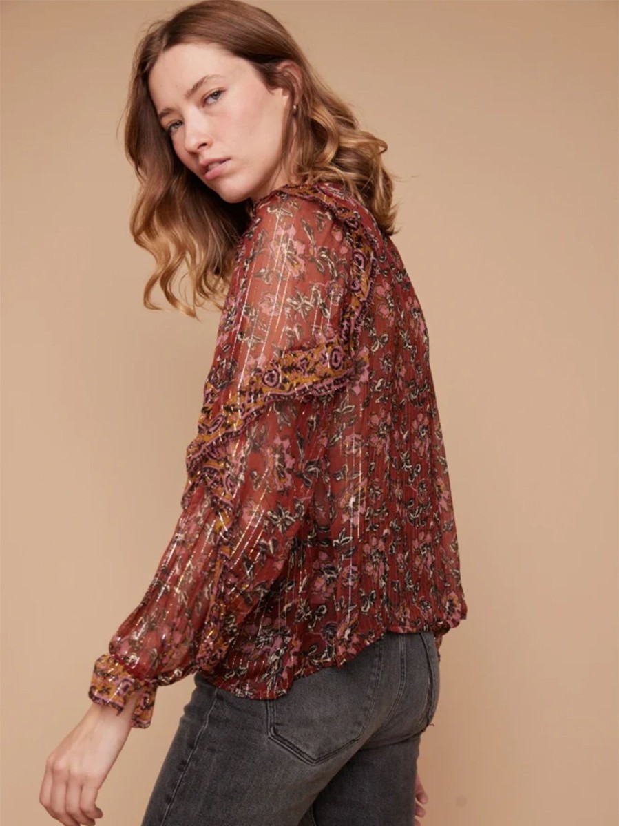 Clothing Louizon Shirts & Blouses | Ottis Blouse - Orchid Bordeaux