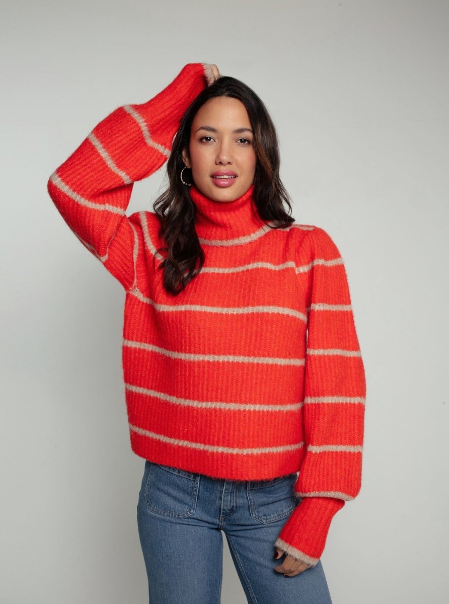 Clothing NOOKI DESIGN | Chiara Knitted Stripe Jumper-Orange