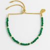 Accessories Estella Bartlett Bracelets | Faceted Green Agate Amelia Bracelet - Gold