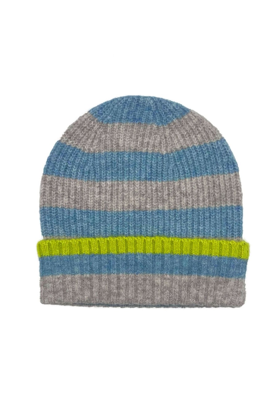 Accessories NOOKI DESIGN | Farah Knitted Stripe Beanie-Duck Egg