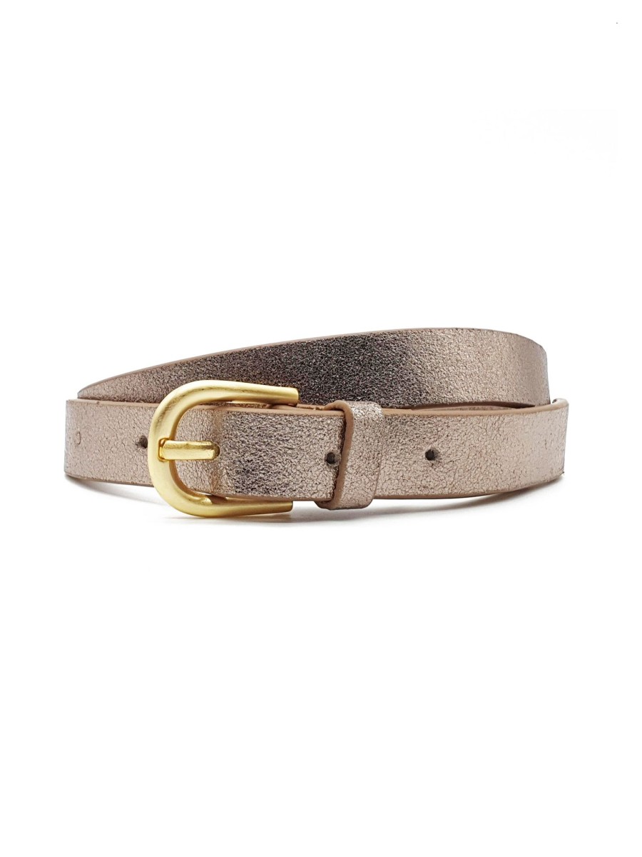 Accessories Nooki Design | Melena Metallic Leather Belt - Gold